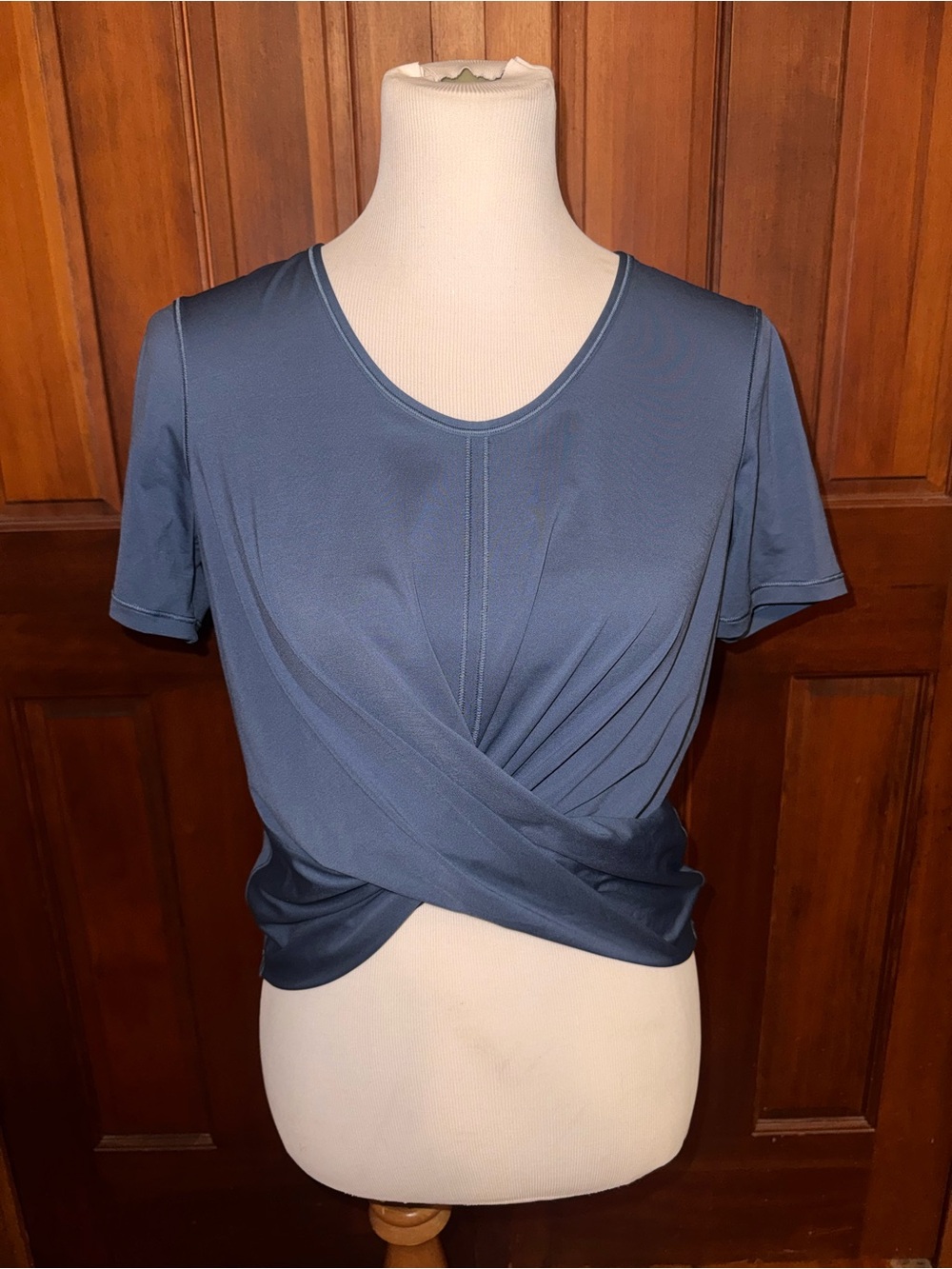 lululemon athletica Slate-Blue Twist Wrap Short Sleeve Tee